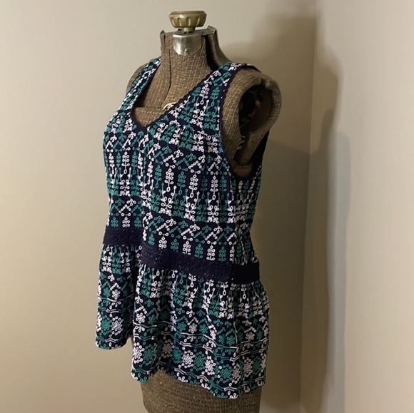 Maeve Anthropologie Cammie Embroidered Peplum Top - Picture 9 of 10